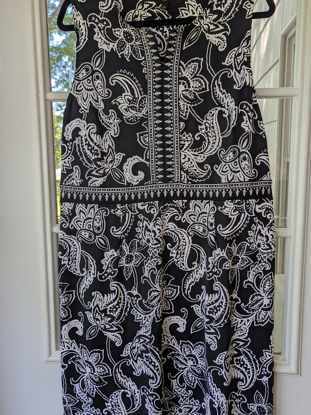 Talbots Black and White Floral Midi Dress